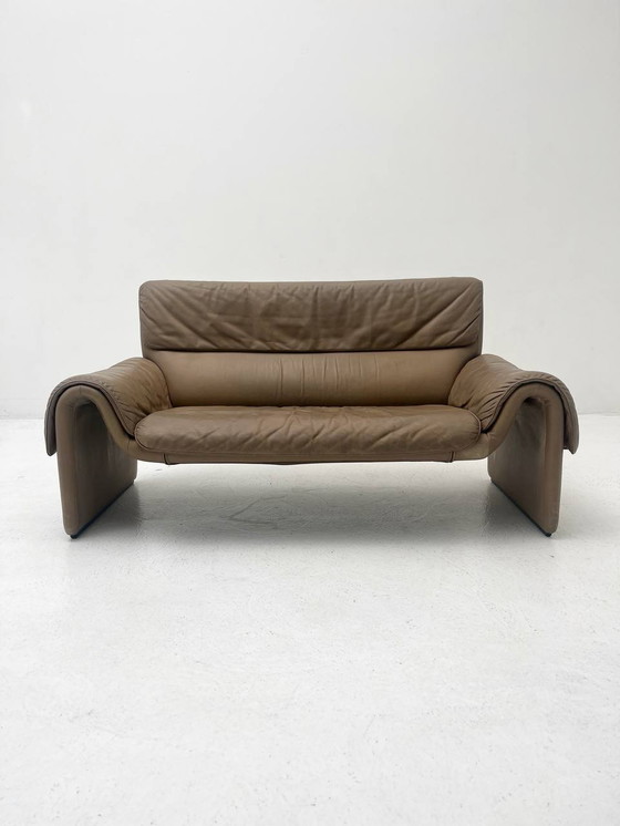 Image 1 of Brown Vintage Ds 2011 Two-Seater Leather Sofa From De Sede