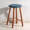 Antique wooden stool with round seat – Central Europe, circa 1950 – Rustic (photo 9 of 34)