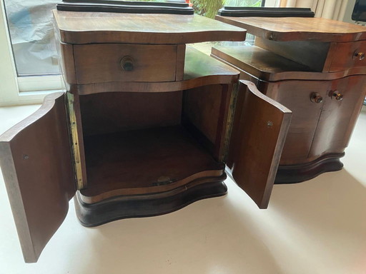 Ensemble de 2 tables de chevet art déco