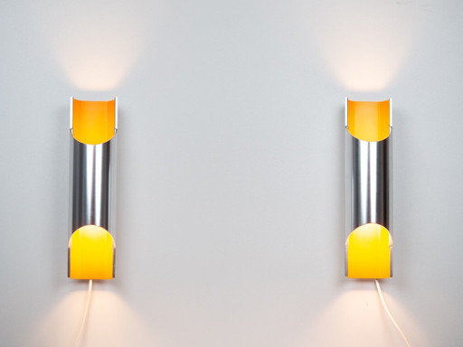 Coppia di lampade da parete vintage danesi Pandean di Bent Karlby, Lyfa, anni '60