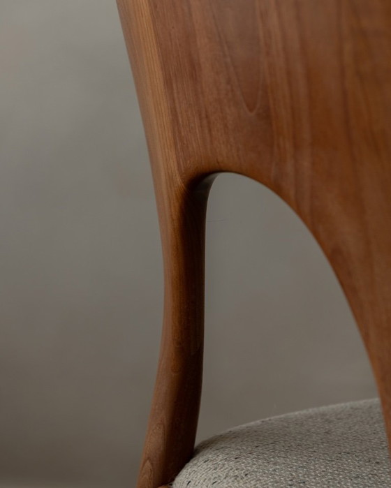 Image 1 of Vintage Danish Teak Dining Chairs (Pair) | Model Morten by Niels Koefoed for Koefoed’s Hornslet | Original Upholstery