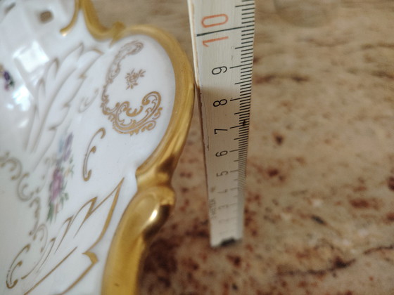 Image 1 of Reichenbach porcelain antique decorative bowl on feet, gold decoration