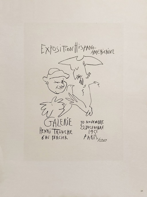 Pablo PICASSO AF 1951 - Affiche de l'Exposition Hispano-Américaine II 1959