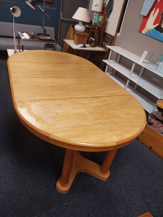 Image 1 of 1 table de salle à manger extensible style années 70 en chêne clair, 122/213 cm