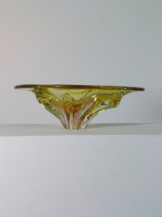 Image 1 of Ciotola per la frutta in cristallo organico vintage di metà secolo