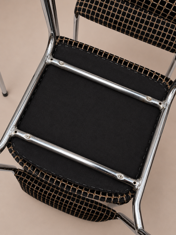 Set of 4 vintage 1970s tubular frame chairs – Dining chairs, Chrome, Industrieel (photo 4 of 4)