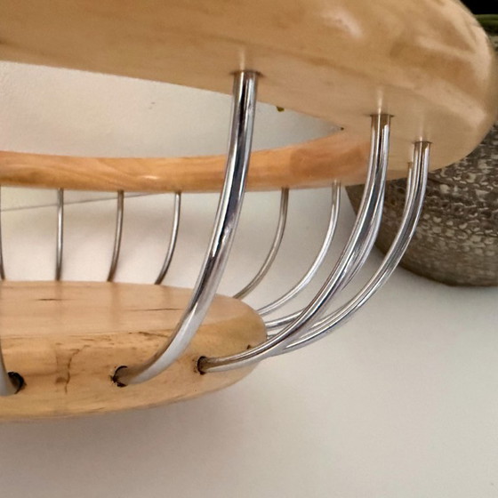 Vintage Fruit Bowl Scandinavian Design Boda Nova - Ulf Hanses, Table accessories, Wood, Iron, Brown (photo 7 of 11)