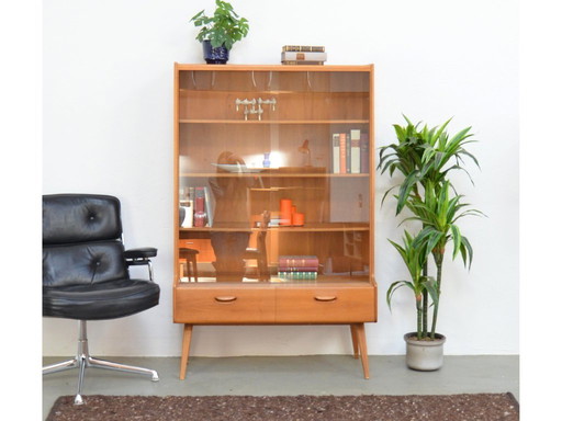 Vintage display cabinet 60s walnut display cabinet
