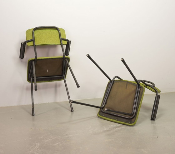 Mid-Century Dutch Design Vivid Green Gispen Dining Chairs Model 1235 by André Cordemeyer, Set of 6. The (photo 23 of 23)