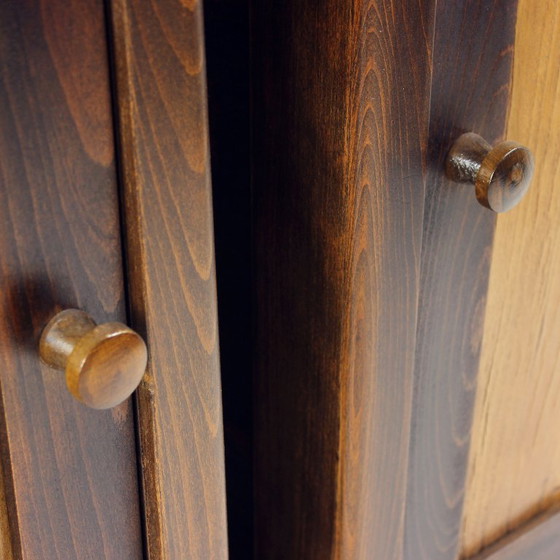 Image 1 of Hoge vintage nachtkastjes van hout, Tsjechoslowakije, jaren 1930