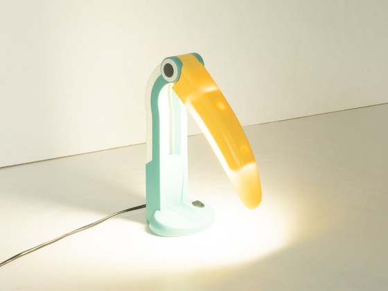 Lampada tucano, H.T. Huang, anni '80, Hunagslite, Lampade da tavolo, Plastica, Bianco (foto 3 di 12)