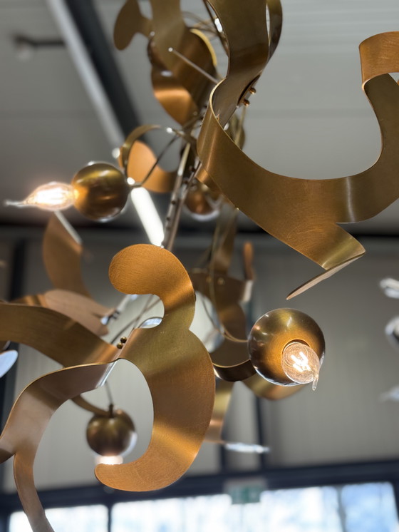 Image 1 of Lampadario Van Egmond Kelp Element in ottone brunito