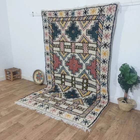 Image 1 of Berber Rug Geometric Multicolor – Natural Wool Handwoven (260 × 160 cm)