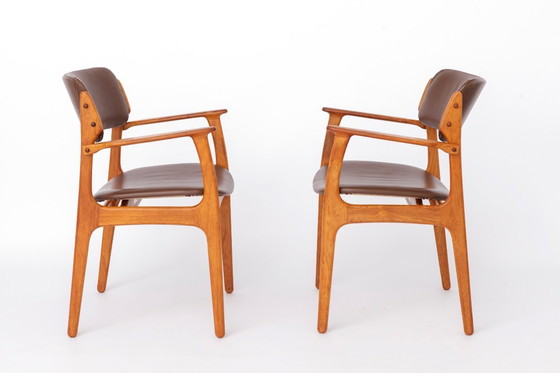 Image 1 of Vintage Erik Buch Model 49 Armchairs in Teak, Denmark 1960s – Set of 2 Danish Mid Century Dining Chairs