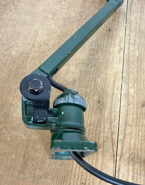 Image 1 of Industrial Green Enamel Adjustable Table Lamp, 1960s