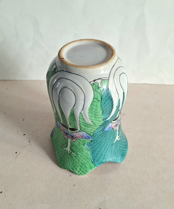 Image 1 of Chinese Bok Choi and butterfly vase, early to mid-20th century.