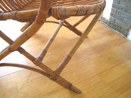 Image 1 of Midcentury vintaghe rattan armchair