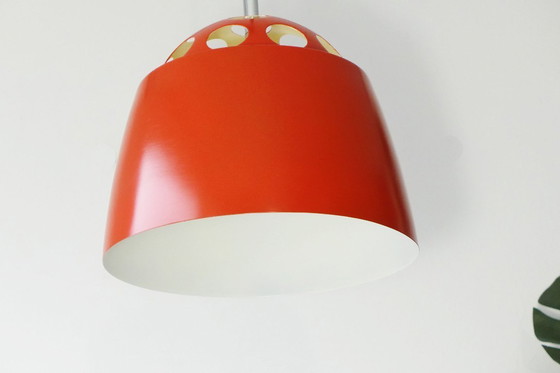 Image 1 of Lampada a sospensione vintage stile space age arancione anni '60 '70 Massive Belgio
