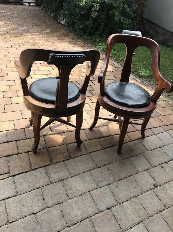 Set of Antique Barbers Swivel Armchairs, 1900s – Swivel chairs (photo 4 of 10)