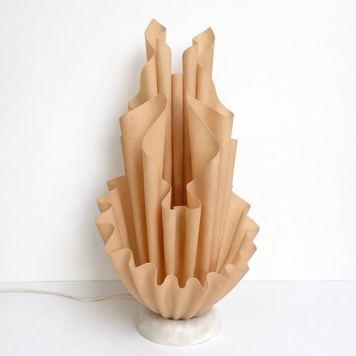 Lampe de table Georgia Jacob Corolle – Design sculptural français des années 1970 – Socle en marbre