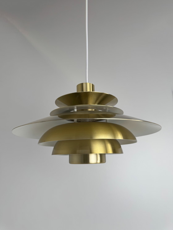 Image 1 of Suspension Jeka « Verona » de Kurt Wiborg – Design d'éclairage danois à plusieurs niveaux (années 1970)