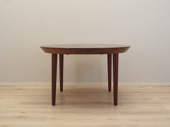 Image 1 of Round rosewood table, Danish design, 1960s, manufacturer: Gudme Møbelfabrik, designer: Ole Hald