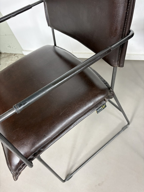 4 NovaStyl Collection Brown Leather Dining Chairs – Metal (photo 15 of 15)