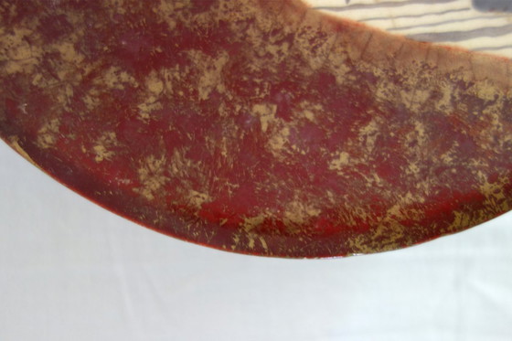 Image 1 of Louis Dage rode en vergulde fruitschaal uit de jaren 20/30