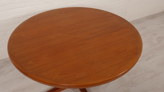 Image 1 of Vintage Round Dining Table | Teak | Extendable | 120 cm