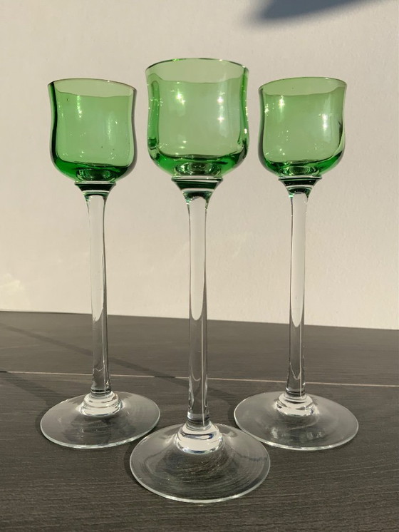 Image 1 of Juego de 3 copas de licor Art Nouveau - Bakalowits & Söhne - Meyr's Neffe - Viena c. 1902​