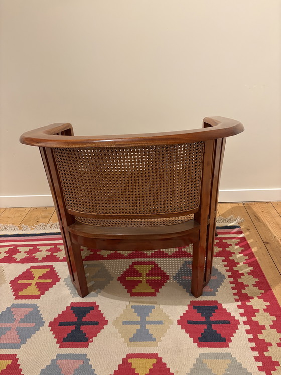 Image 1 of Rotan stoel mahoni hout