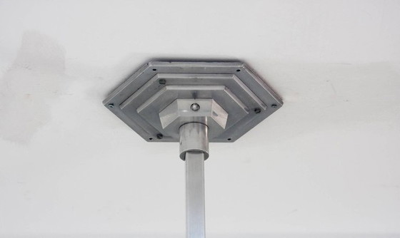 Image 1 of Lampe suspendue en plexiglas brun et aluminium