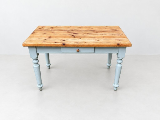 Boerderij Eettafel met Lade – Rustiek Massief Hout