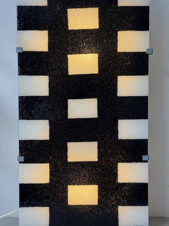 Image 1 of IKEA plafondlamp – grafisch glasdesign (1990s/2000s)