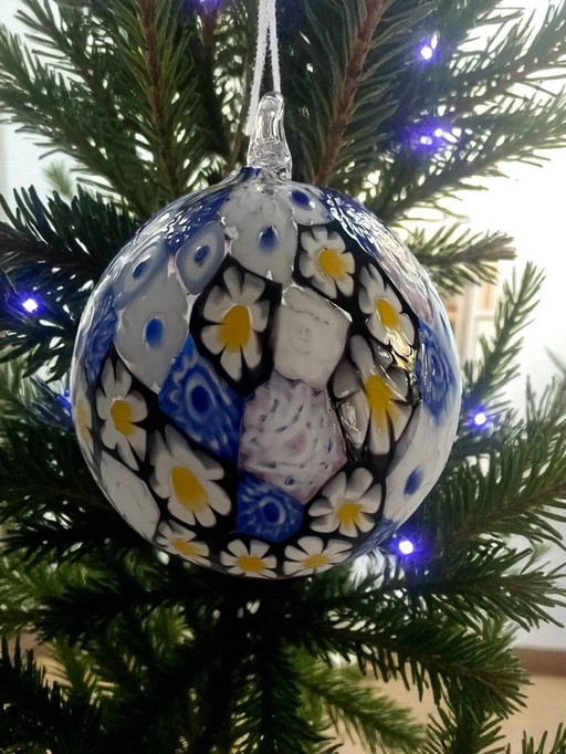 Boules de Noël en verre de Murano avec murrine millefiori