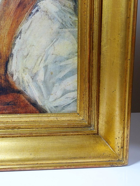Image 1 of Large framed portrait reproduction "La Bohémienne" by Hals, by S.P.A.D.E.M