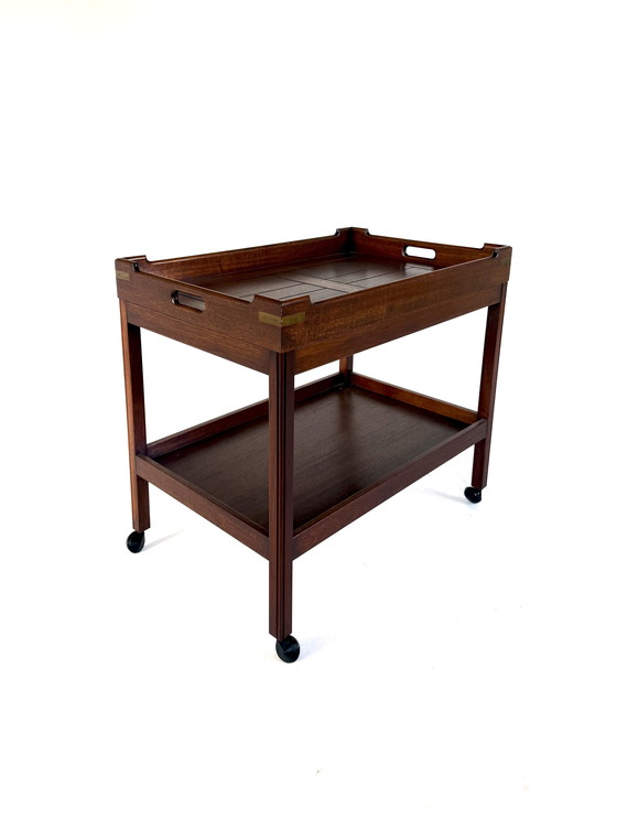 Image 1 of Carrello vintage danese in teak e ottone, anni '60