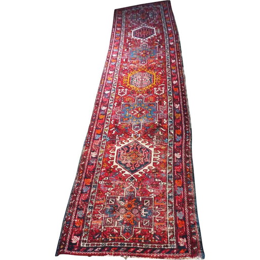 Alfombra vintage de corredor Kazak