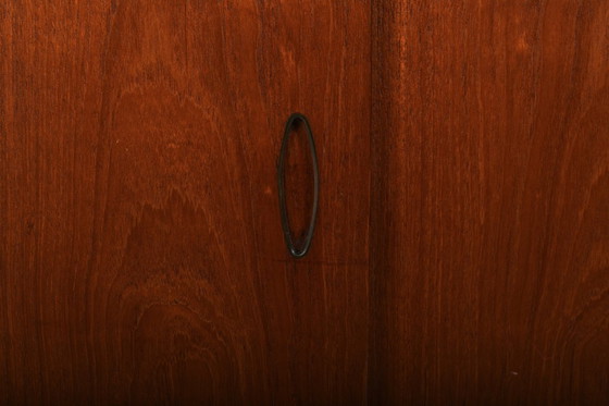 Image 1 of High Quality Danish Highboard with Brass Handle Inlays 1950s