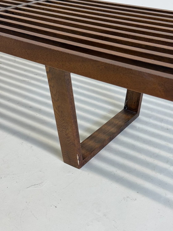 Image 1 of Vintage George Nelson long Platform lattenbank van teak hout