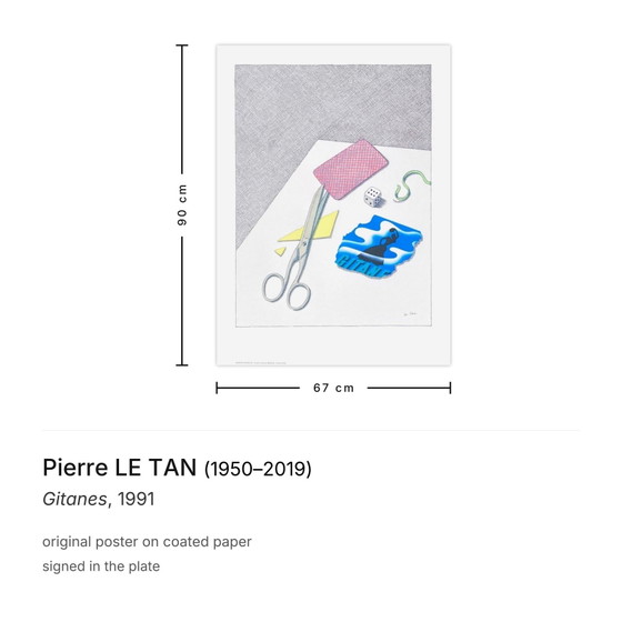 Image 1 of Póster Pierre LE TAN Gitanes 1991