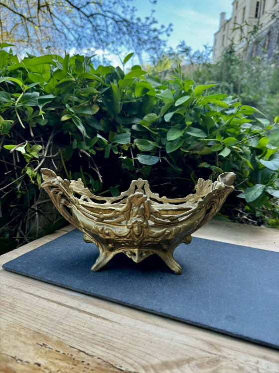 Brass planter woman Art Nouveau – Plant pot (photo 2 of 10)