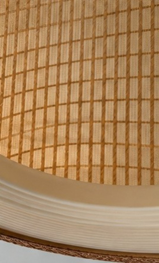 Suspension Philips vintage milieu du siècle avec abat-jour en fibres naturelles tissées – Plastic, Textile (photo 9 of 15)