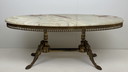 Vintage natural stone brass coffee table onyx marble