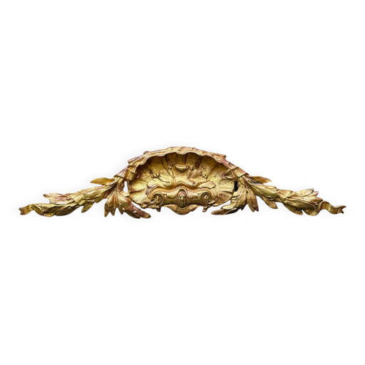 Gran frontón rococó de bronce Art Nouveau