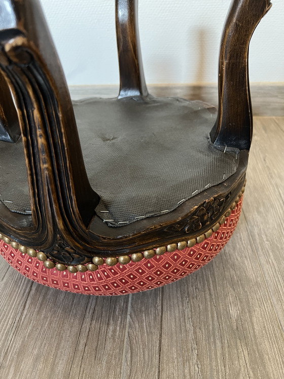 Image 1 of Antica e bellissima panca imbottita e poggiapiedi in stile Luigi XVI