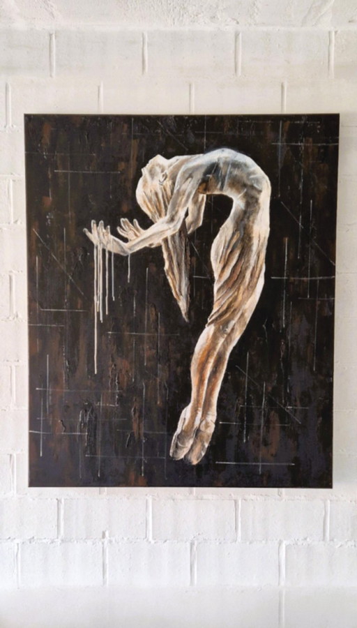 Weightless Surrender - Acrylic On Linen Canvas – schilderijen tekeningen