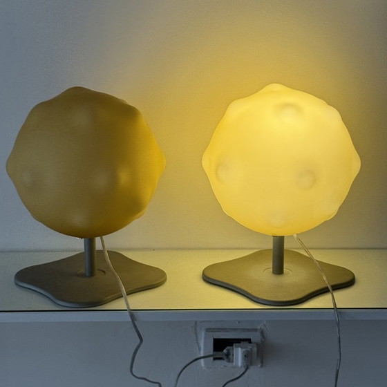 Pair of Lampoon Table Lamps by Foscarini Aldo Cibic, Satin Glass, Vintage Design (photo 8 of 10)