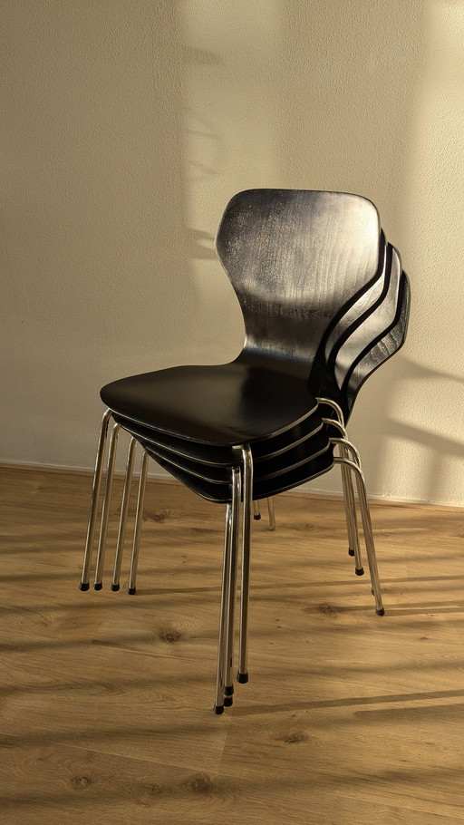 Set of 4 Phoenix Dining Chairs – Denmark 1980s Deens Stoelen