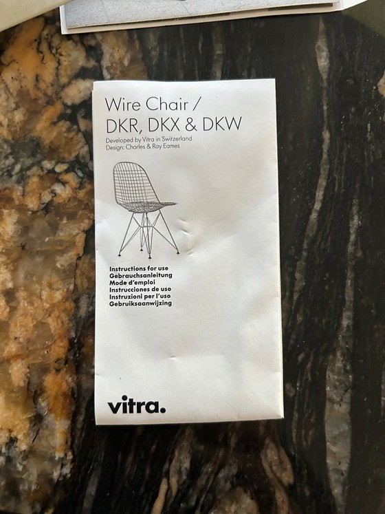 4x Vitra Wire Chair DKR-2 – Dining chairs, Metal, Textile (photo 9 of 9)